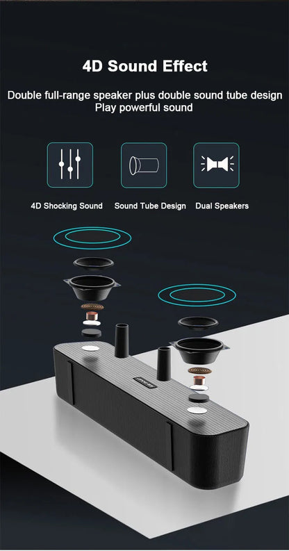 Lenovo BMS09 TV Sound Bar Speaker Stereo Surround Dual Woofer PC Speakers for Home Theater Desktop Computer Boom Box Som