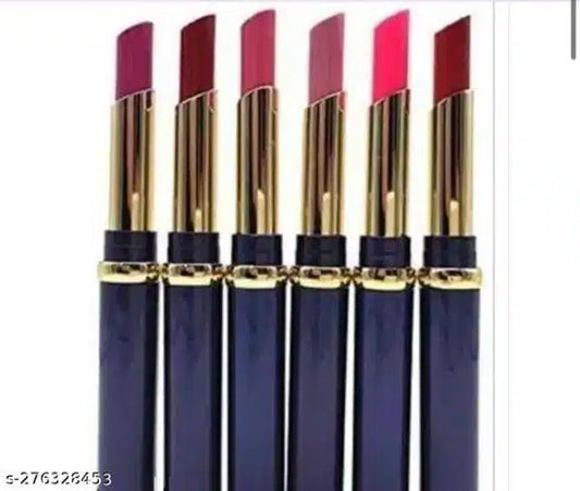 Set of six lipsticks in various shades with gold and black casing buy lipstick pack of 6 online