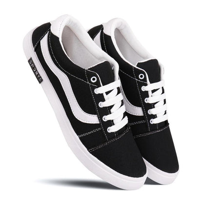 Black and white mens casual shoes with laces for comfortable everyday shoes for men