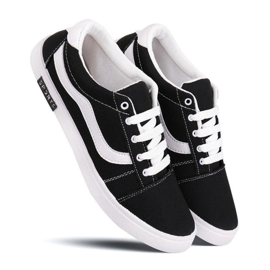 Black and white mens casual shoes with laces for comfortable everyday shoes for men