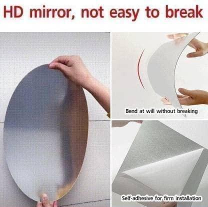 Contemporary mirror pack of 2 with flexible, unbreakable HD mirrors and self-adhesive backing for easy installation