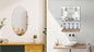Contemporary mirror pack of 2 with one oval and one rectangular mirror in modern home settings