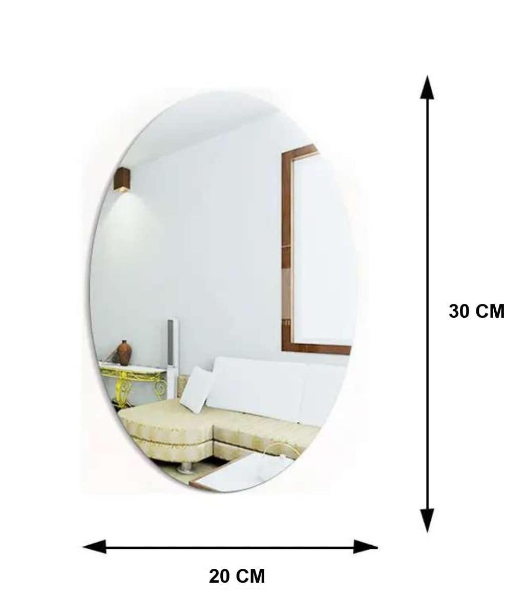 Contemporary mirror pack of 2 oval makeup mirrors measuring 20 by 30 centimeters with sleek design