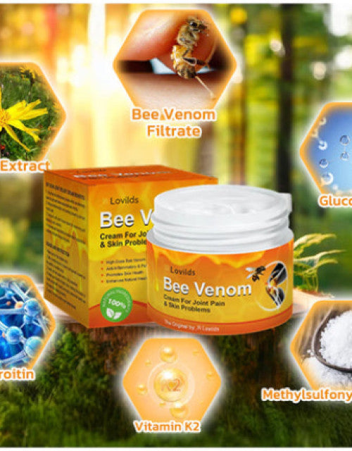 Dropdash Bee venom pain relief cream for joint and skin problems with natural ingredients