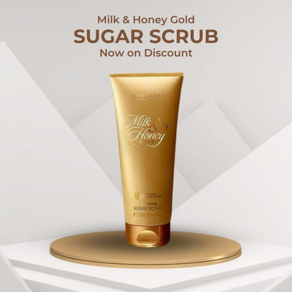 Milk and Honey Gold Sugar Scrub tube, best body scrub for glowing skin with natural ingredients