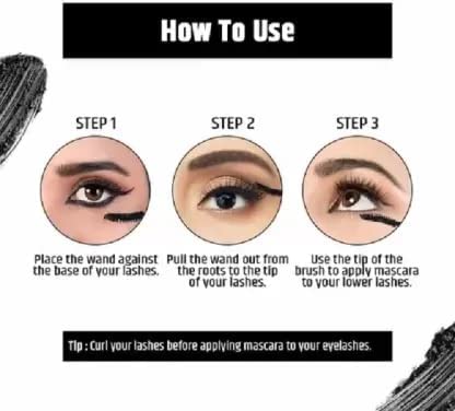 How to use long lasting mascara for dramatic lashes with step by step eye illustrations and application tips