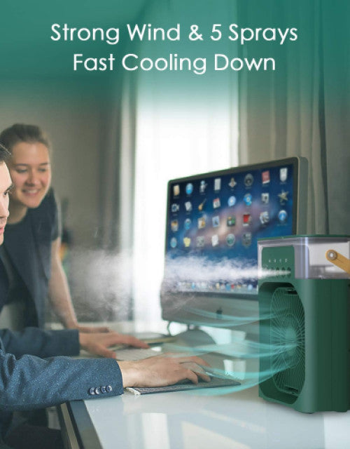 Dropdash portable misting fan for cars with strong wind and five spray settings for fast cooling