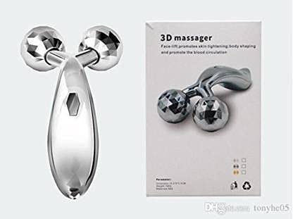 Deep tissue stainless steel massager with dual rolling balls for skin tightening and blood circulation