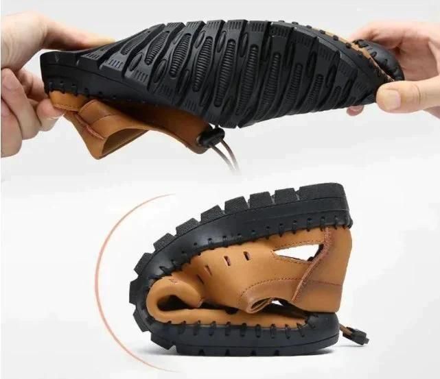 Flexible brown men's casual shoes with black soles showcasing trendsetting men's footwear design