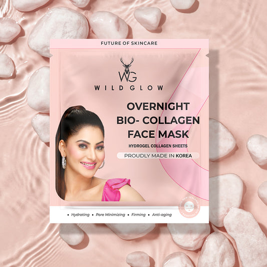Wild Glow overnight bio-collagen face mask for glowing skin with hydrating and anti-aging benefits